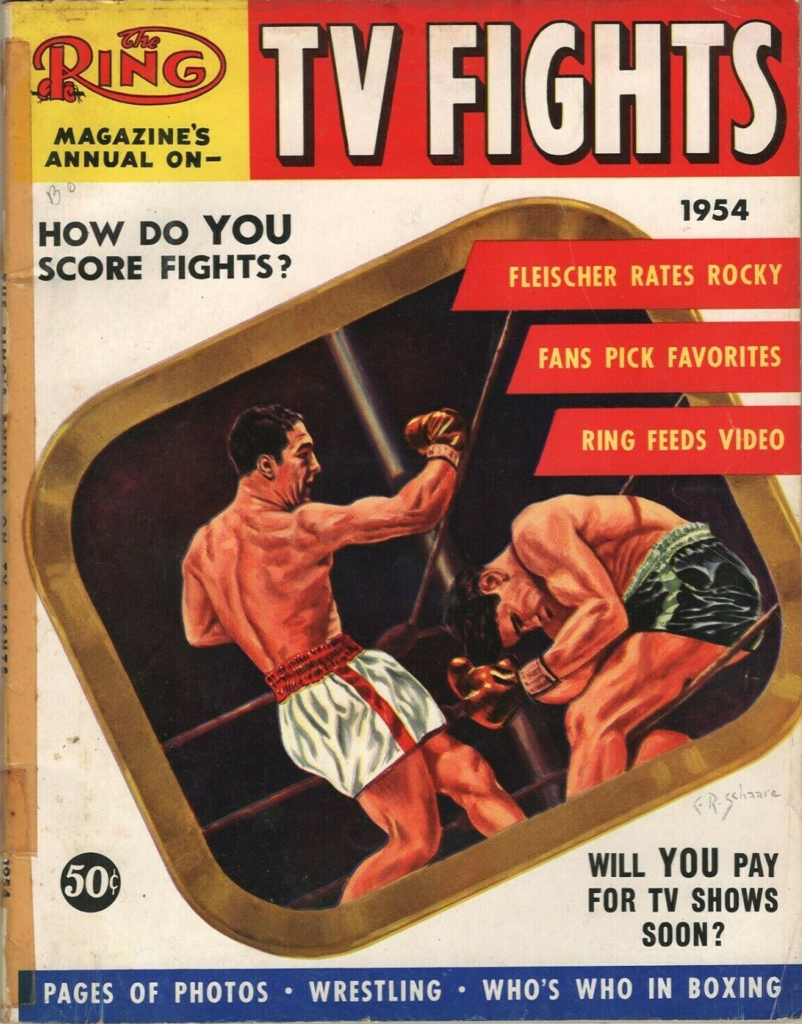 Ring TV Fights Annual 1954 cover with Rocky Marciano