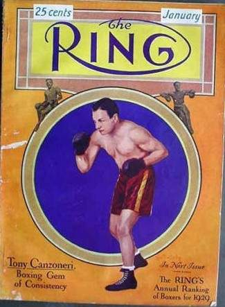 The Ring Magazine January 1930 cover with Tony Canzoneri